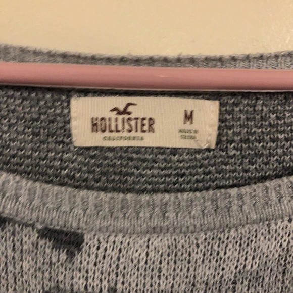 Hollister Grey Camo Knit Crewneck Pullover Sweater - Picture 3 of 8